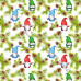 Gonks in Pine Christmas on White 100% Digital Cotton 