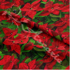 Poinsettia Christmas Design 100% Digital Cotton 