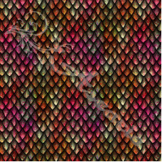 30cm Multi Coloured Dragon Scales  100% Digital Cotton