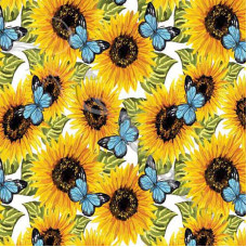 Sunflowers & Butterfly's  100% Digital Cotton