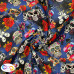 Skulls & Skeletons on Blue 100% Digital Cotton