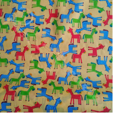 Donkeys on Yellow Polycotton