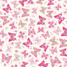 Pink Flutterby Butterflys 100% Cotton