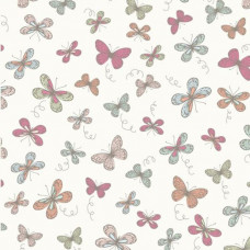 Woodland Butterflies Cream 100% Cotton Fabric