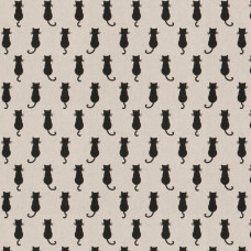  Cotton Rich Linen Black Cats in a Line