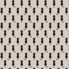  Cotton Rich Linen Black Cats in a Line