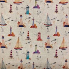 Digital Linen Sailing  Cotton Rich Fabric