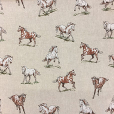  Cotton Rich Linen Look Horses