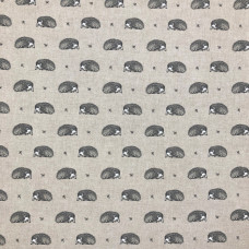 Cotton Rich Linen Look Vintage Hedgehogs