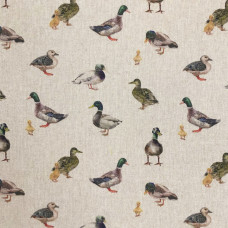 Digital Linen Mallards Cotton Rich Fabric 