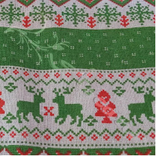 Cotton Rich Linen Look Scandi Christmas Green