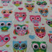  Cotton Rich Linen Look Owls & Hearts