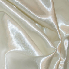 Plain Cream Polyester Satin 