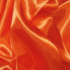 Only  99p a mtr Plain Orange Polyester Satin 