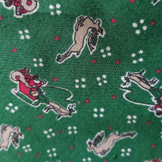 Father Christmas in Sleigh 100% Cotton 