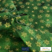 Christmas Sparkling Gold Snowflakes on Green 100% Cotton from John Louden