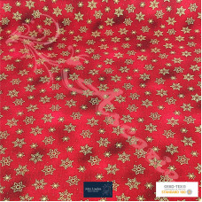 Christmas Sparkling Gold Snowflakes on Red 100% Cotton from John Louden
