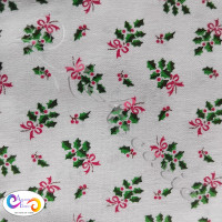 John Louden Christmas Holly & Bows Design 100% Cotton