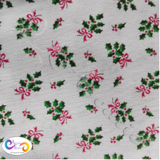 John Louden Christmas Holly & Bows Design 100% Cotton