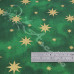 Christmas Gold Stars on Green Background 100% Cotton 