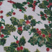 Large Christmas Holly on White 100% Cotton 