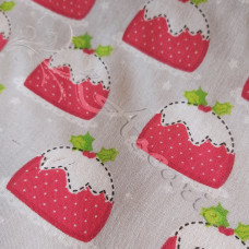 Christmas Puddings Polycotton Print