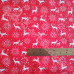 Nordic Reindeer & Snowflakes on Red Polycotton Print