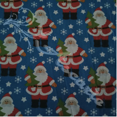 Santa  with Snowflakes Polycotton Print