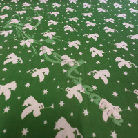 Angels on Green Polycotton Print