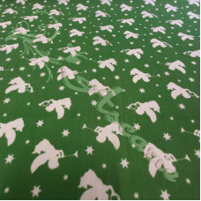 Angels on Green Polycotton Print