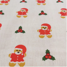 Gingerbread Father Christmas Polycotton Print