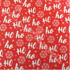 Ho ho ho on Red Polycotton Print