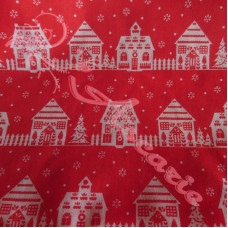 Christmas Houses Polycotton Print
