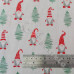 Nordic Santa Gnomes on White Polycotton Print