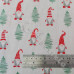 Nordic Santa Gnomes on White Polycotton Print