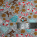 Christmas Snowmen, trees, candy canes on Grey Polycotton Print