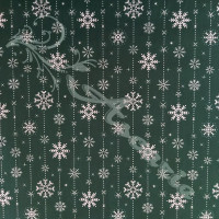Snowflake drops on Green Polycotton Print