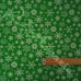 Snowflakes on Green Polycotton Print Des 2