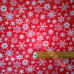 Snowflakes on Red Polycotton Print Design 2