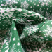 Snowflakes on Green Polycotton Print Des 3