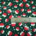 Small Christmas Puds on Green Polycotton Print