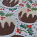 Christmas Puddings on White Polycotton Print