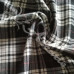Black & White with Red Check Tartan PolyViscose 