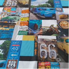 Route 66  Cotton Rich Linen Look Fabric