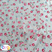 Retro Stripe with Flowers100% Cotton 54"
