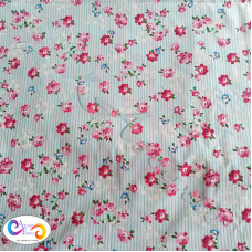 Retro Stripe with Flowers100% Cotton 54"
