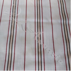 2m x 2.1m wide Cream & Red Ticking type fabric Curtaining