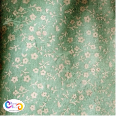 1.35m Mint  Paste Flowers Polycotton