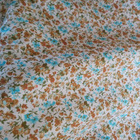 Ditsy Blue & Brown Flowers 100% Cotton