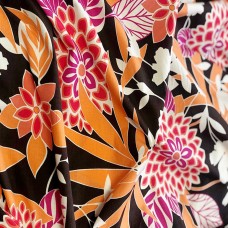 4m Orange and Brown Large Floral 100% Cotton 